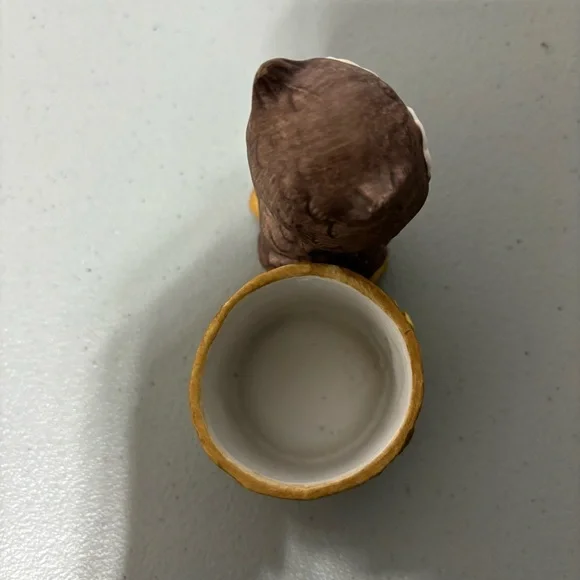 Owl Figurine Tree Stump Flower VTG Made in Korea - Picture 5 of 12